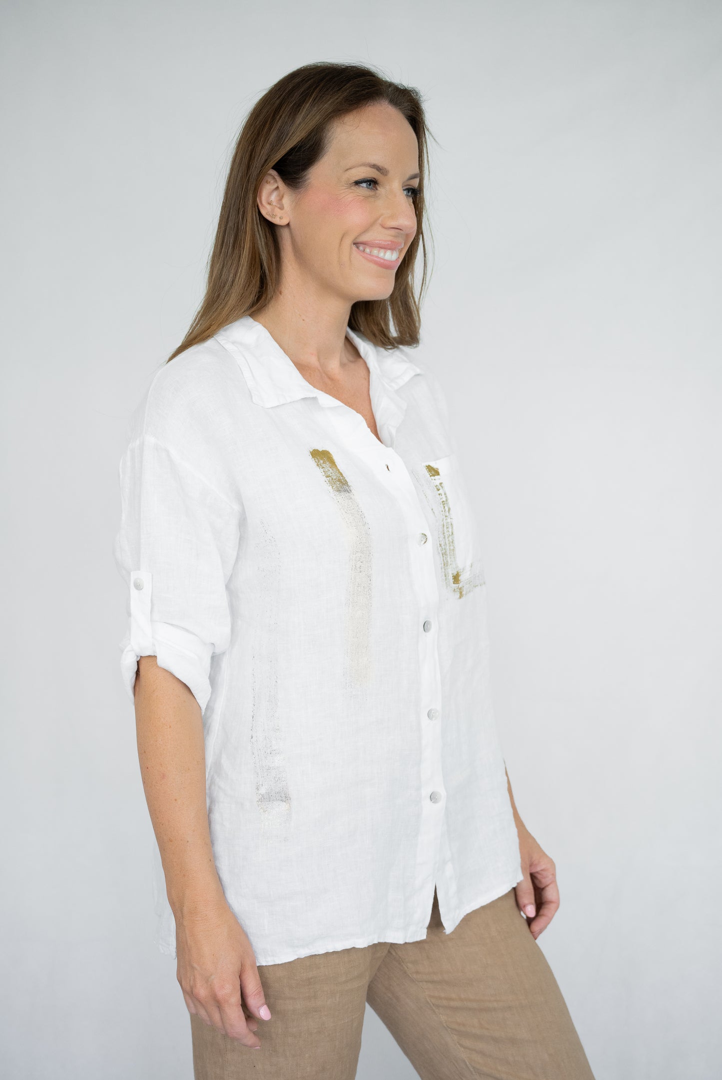 White Gold Brush Linen