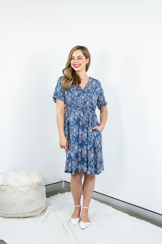 Blue Embroidery Dress