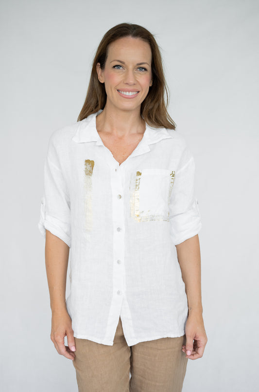 White Gold Brush Linen